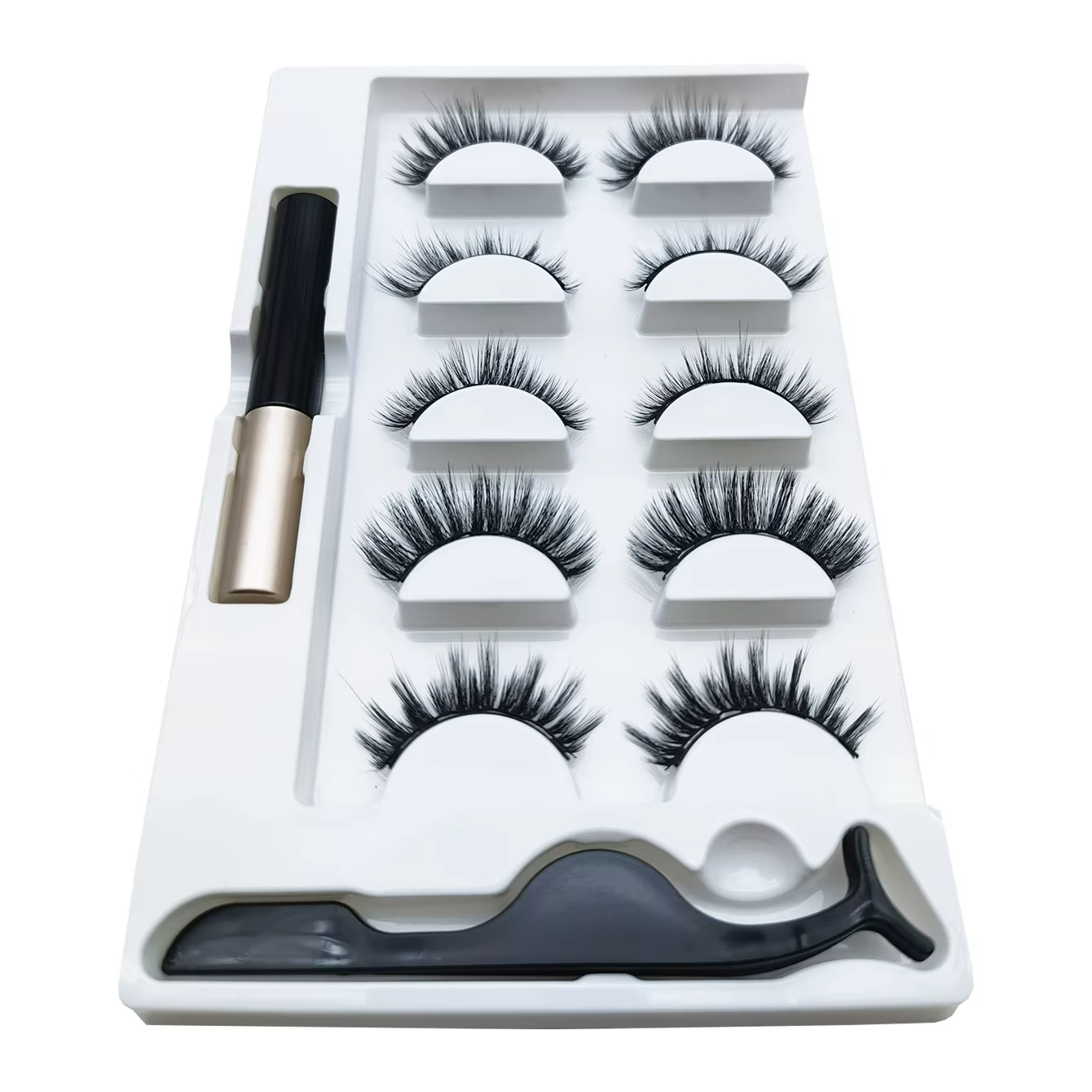 5 paires de faux cils magnétiques 8D