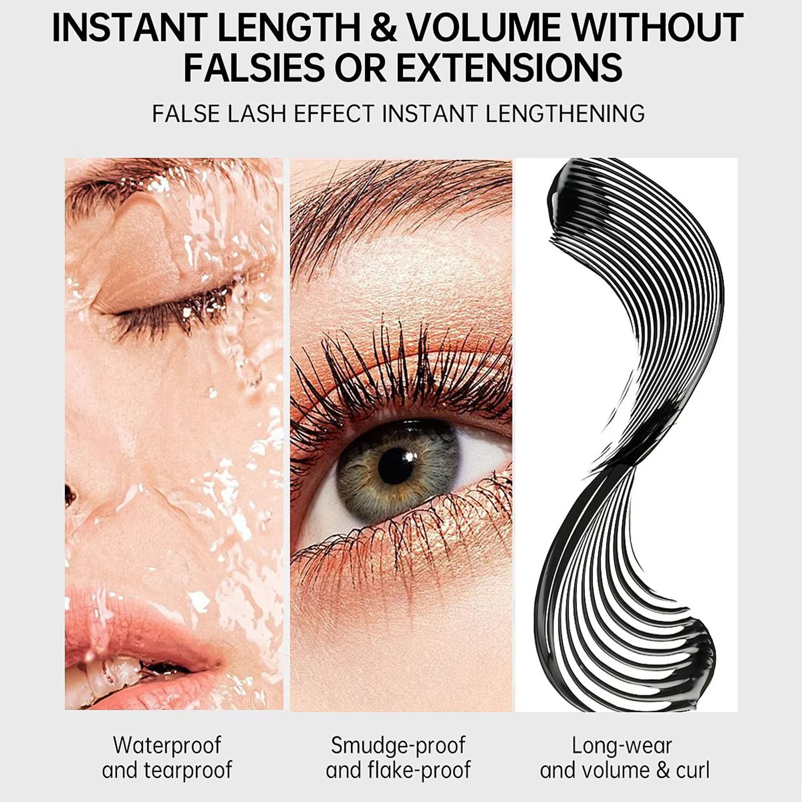 Mascara mince coloré imperméable à l'eau séchage rapide cils recourbés
