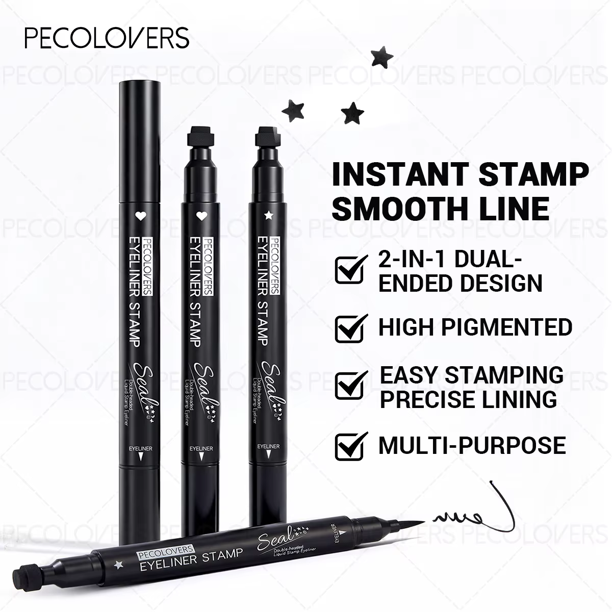 1 eyeliner liquide pour la Saint-Valentin (avec tampon) - Formule imperméable