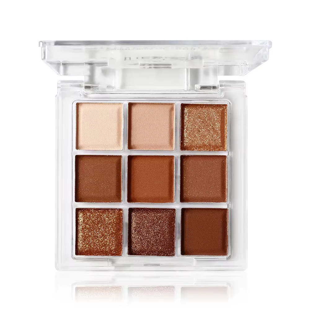 Palette de maquillage d'ombre à paupières rouge brune