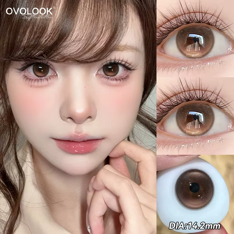 1 paire de lentilles de Contact série rose pour les yeux beauté élèves maquillage