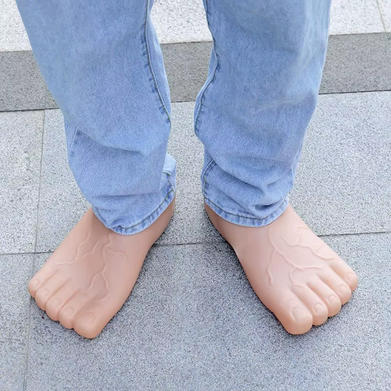 Chaussures de pied artificielles idées originales hommes et femmes orteil gros pied parodie rouge cinq doigts pieds mode