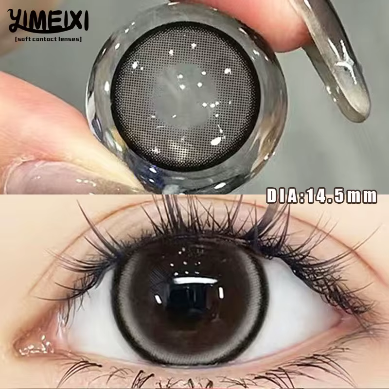YIMEIXI 1 paire de lentilles noires à grands yeux 14.5MM