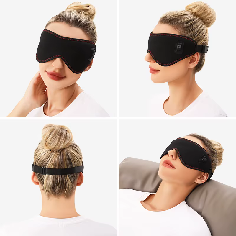 Masque chauffant massant pour les yeux - Compresse chaude soulage la fatigue