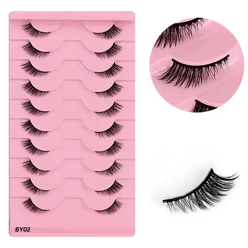 Goodobe demi-oeil 10 paires naturel renard maquillage des yeux faux cils doux style cool vaporeux adapté au