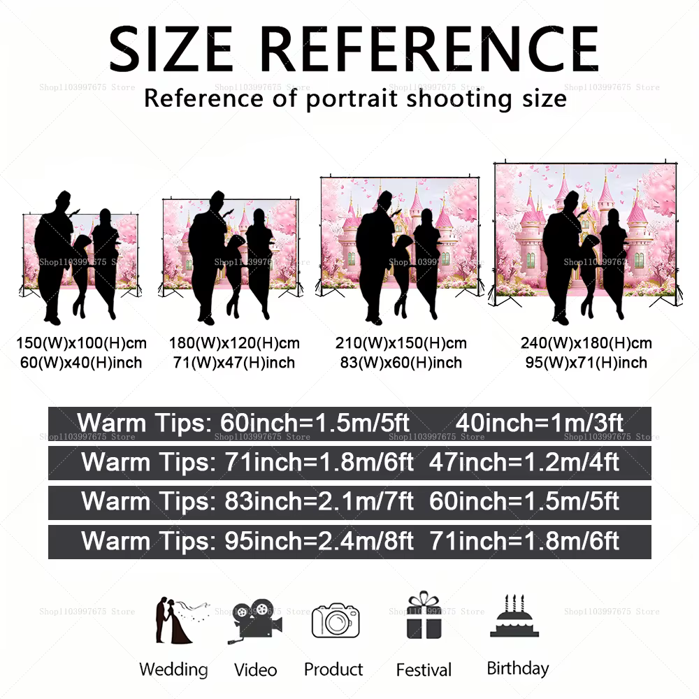 Arrière-plan de château de princesse rose 2D, décor de fête pour mariage, anniversaire, saint-valentin, arrière-plan de photographie, accessoires de stand de bannière