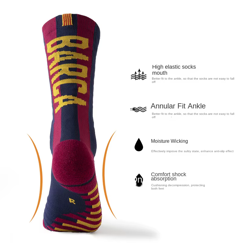 Chaussettes d'entraînement antidérapantes Star pour adultes, 1 paire, respirantes, pour équipes sportives, football, avec fond épais en tissu éponge pour un port confortable