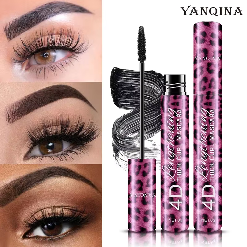 YANQINA crayon Eyeliner liquide + 4D ensemble de Mascara imperméable cosmétiques Eye Liner épais Curling