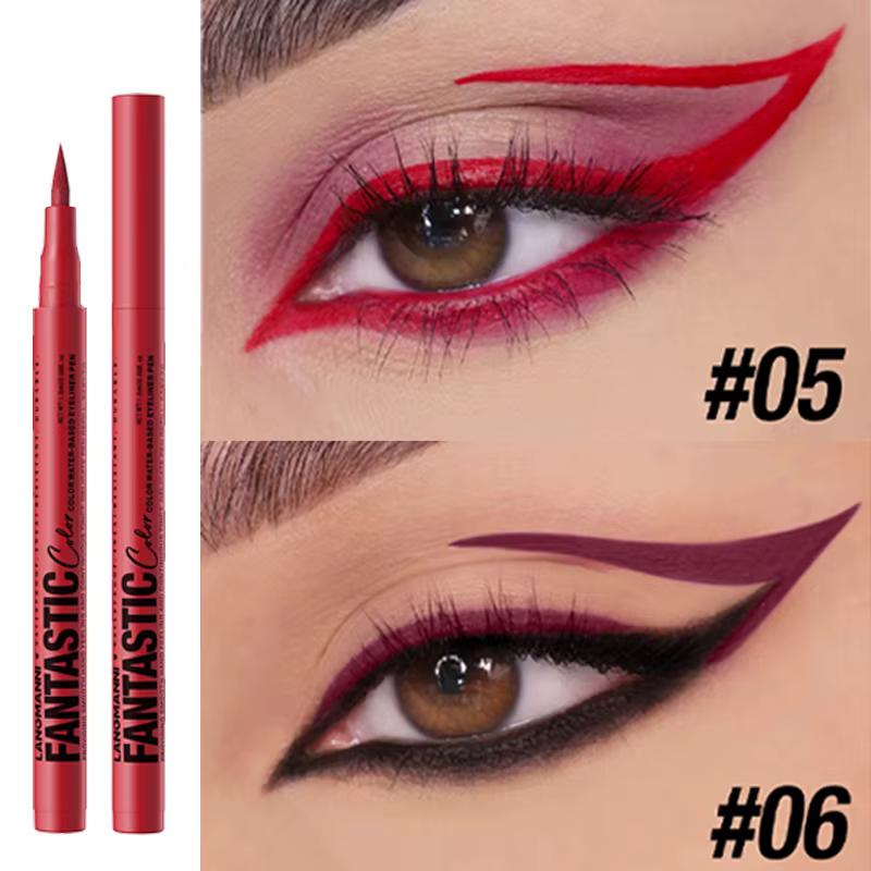 Crayon Eyeliner coloré mat, imperméable, longue durée, stylo liquide, brique à séchage rapide, rouge, noir, blanc, maquillage pour les yeux, cosmétique