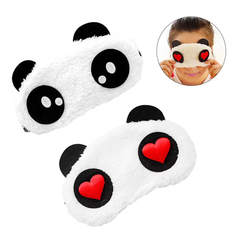 Mode mignon Design peluche Panda visage oeil voyage dormir doux masque pour les yeux bandeau ombre