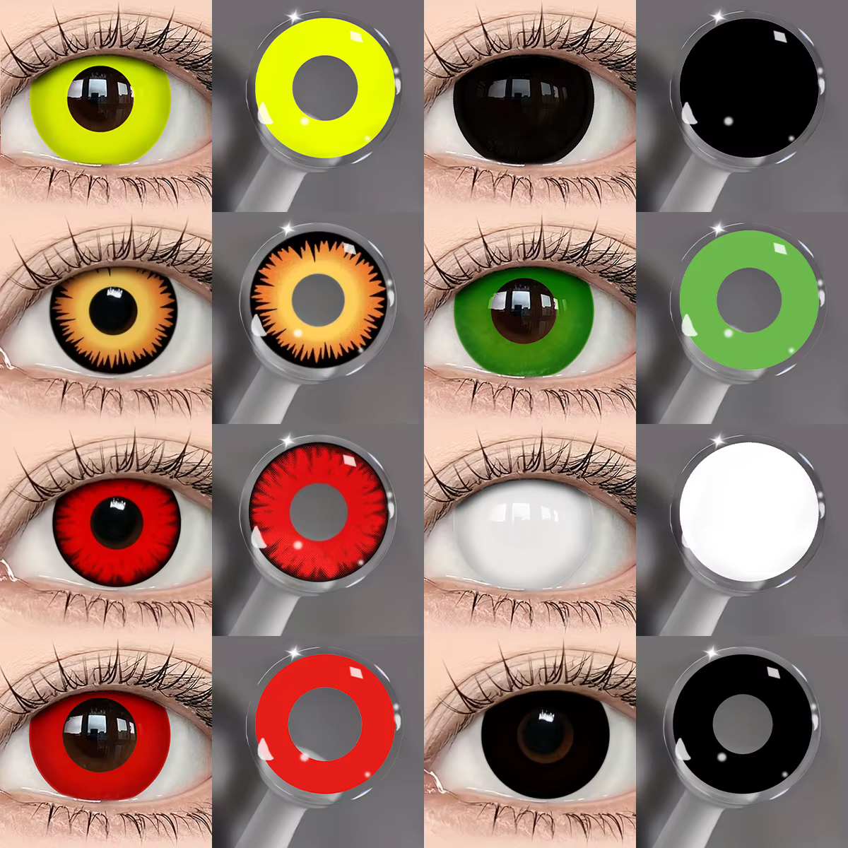 VISUASHOW Blink Block Lentilles de contact colorées pour cosplay anime