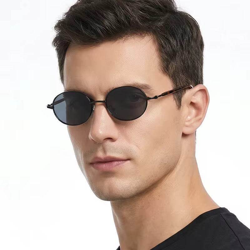 Lunettes de soleil ovales rétro Ultra légères pour hommes et femmes, Vintage Punk, lunettes décoratives quotidiennes, mode Anti-lumière bleue