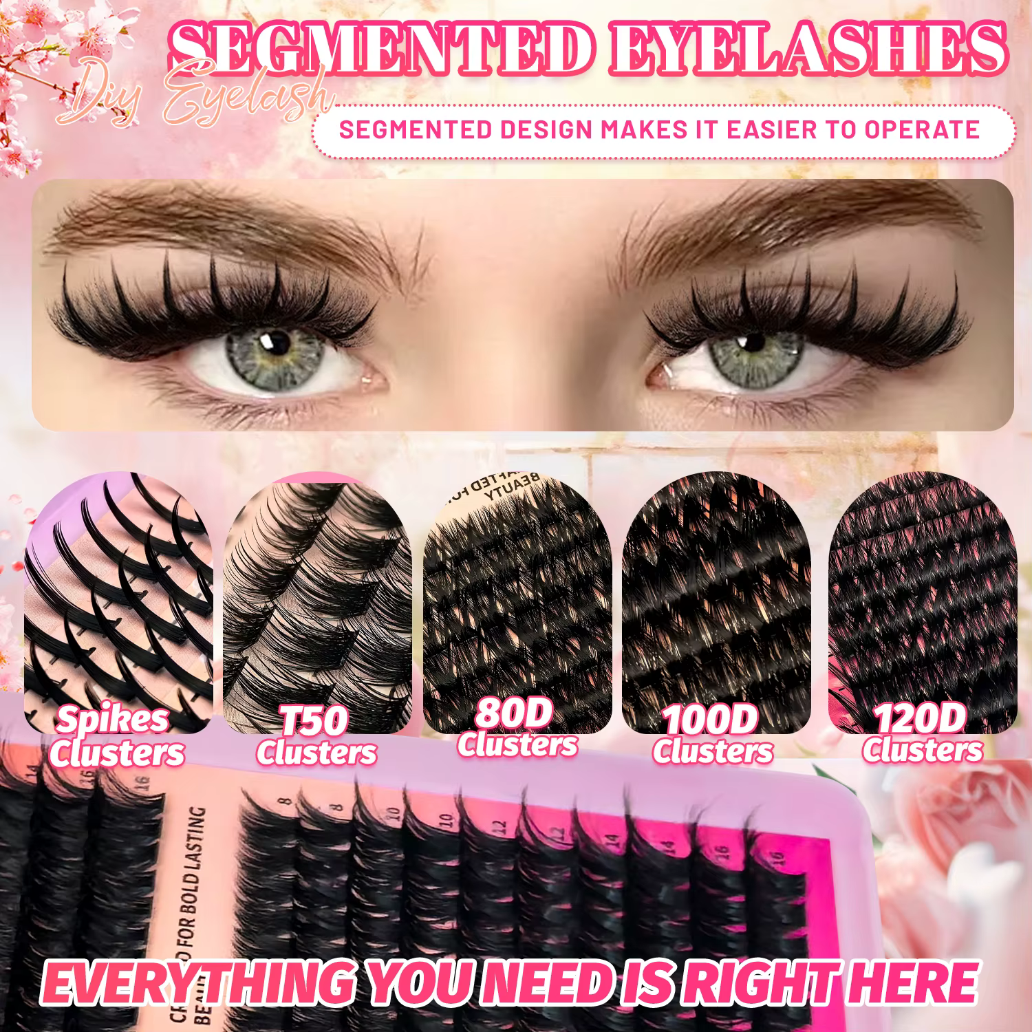 EIMNY 699PCS Cils en grappe Manga avec cinq designs