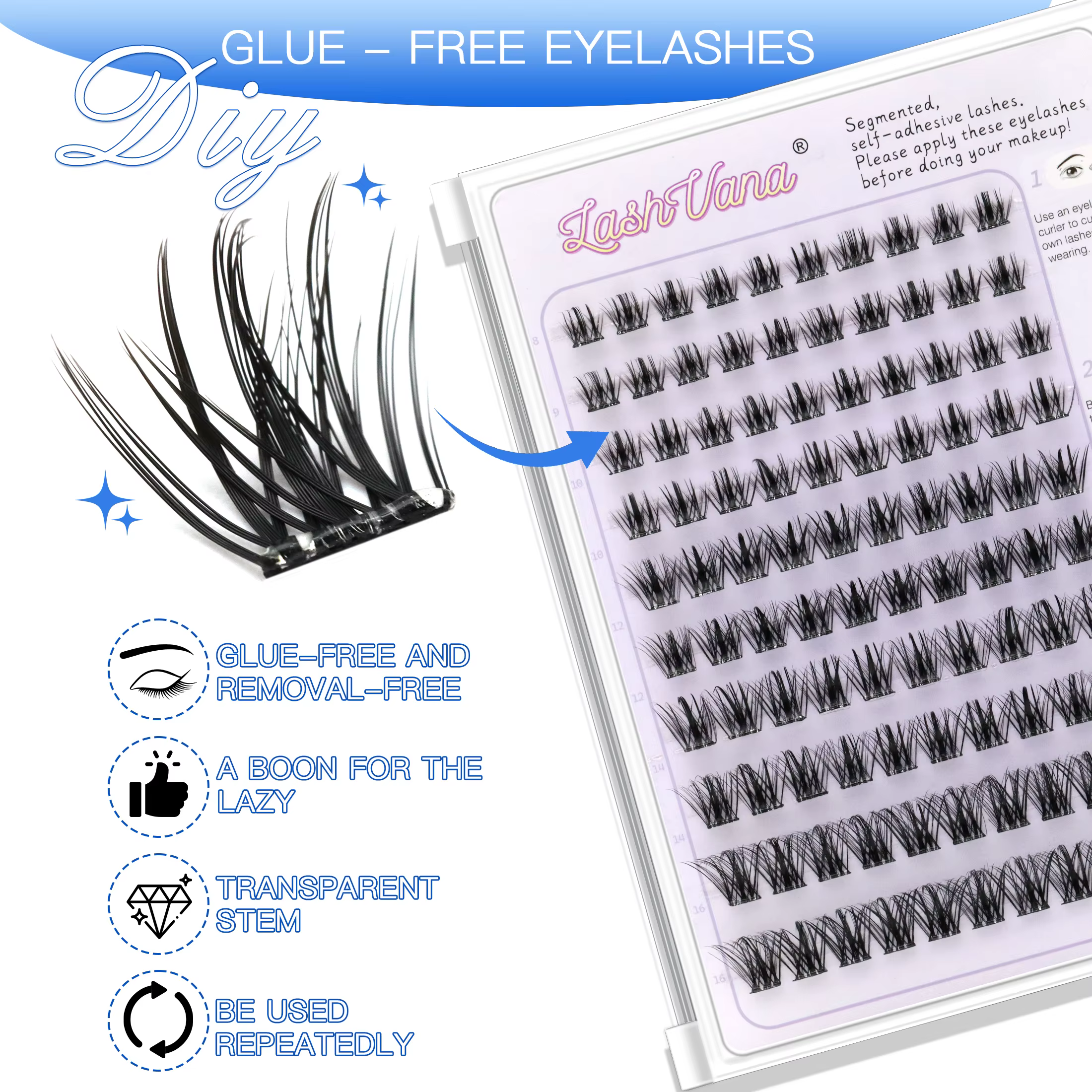 Faux cils autocollants sans colle