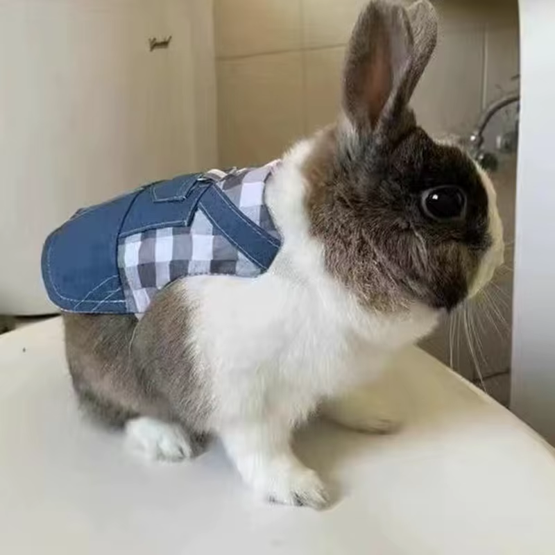 Harnais de promenade pour petits animaux : chinchillas, lapins, cochons d'Inde, lapins hollandais, lapins à oreilles tombantes – Accessoires en jean pour animaux de compagnie