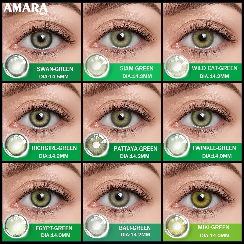 AMARA lentilles de contact de couleur verte naturelle pour les yeux