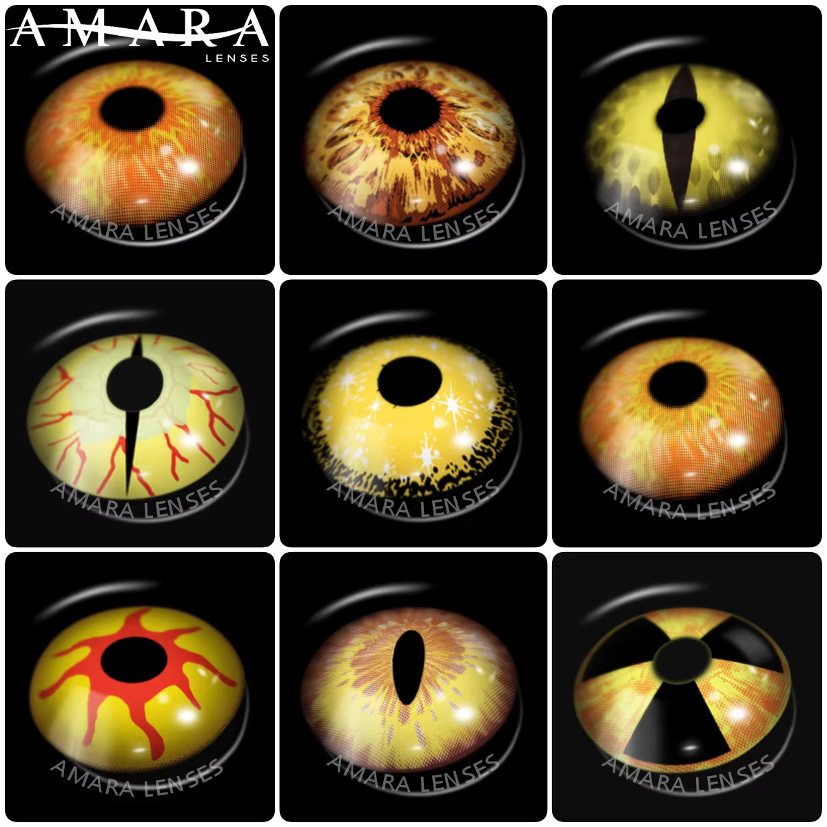 AMARA – lentilles de Contact de couleur jaune pour les yeux