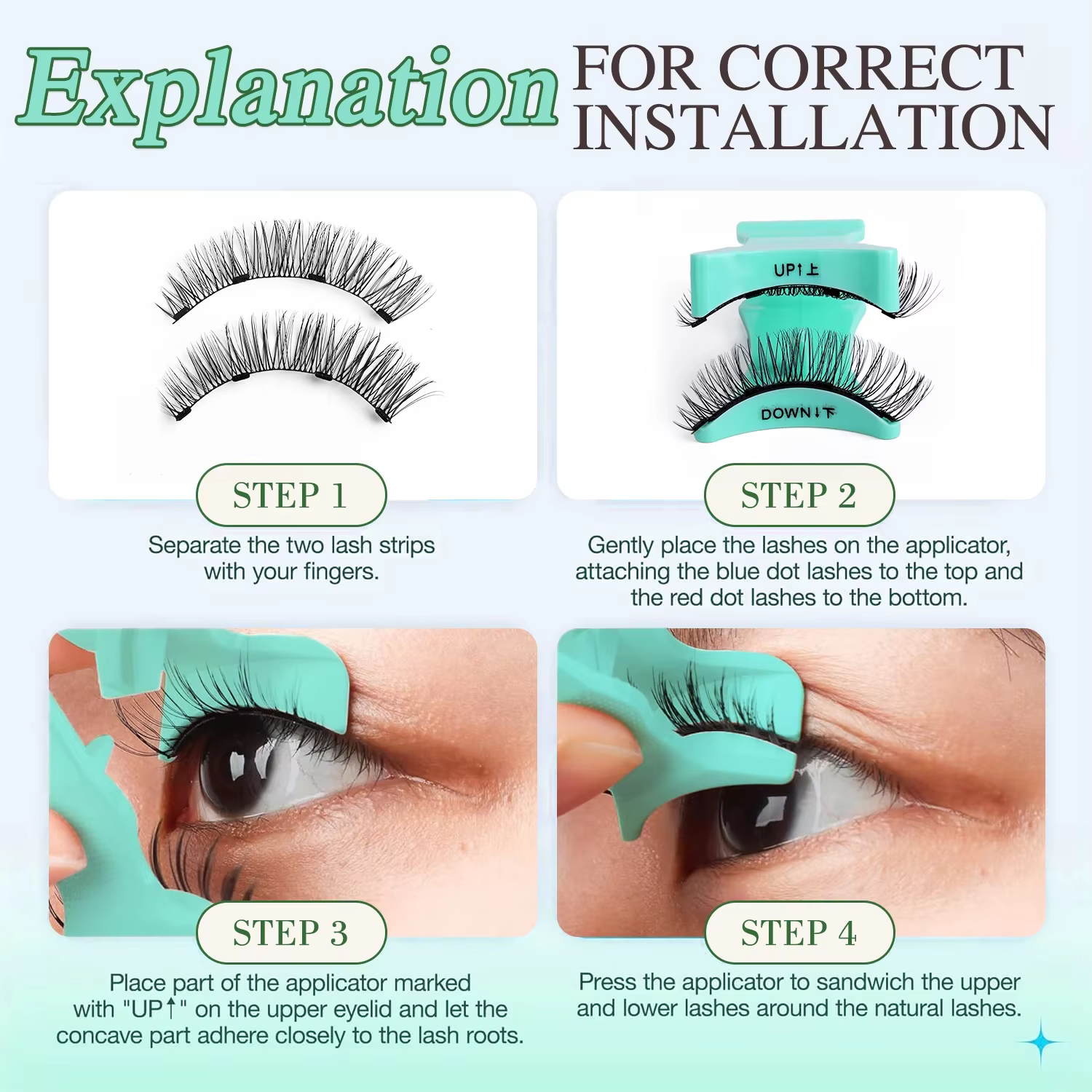 Faux cils naturels avec pince à épiler