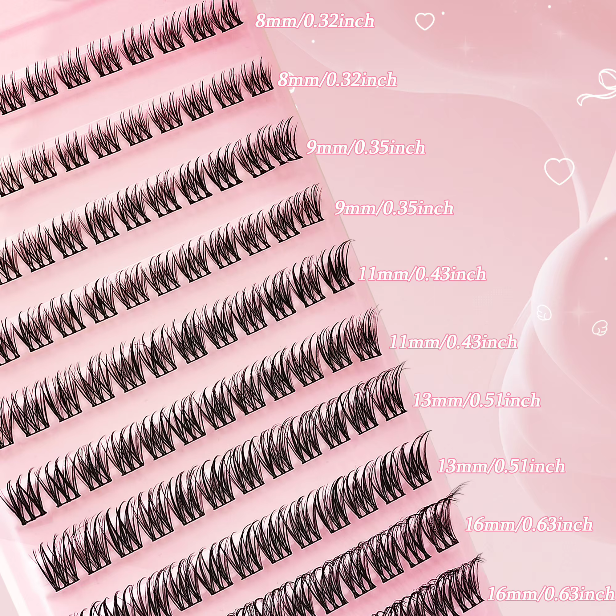 120 grappes de cils DIY minces