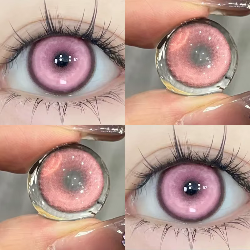 KSSEYE 2 pièces lentilles de Contact rouges avec Prescription beauté élèves naturel doux yeux