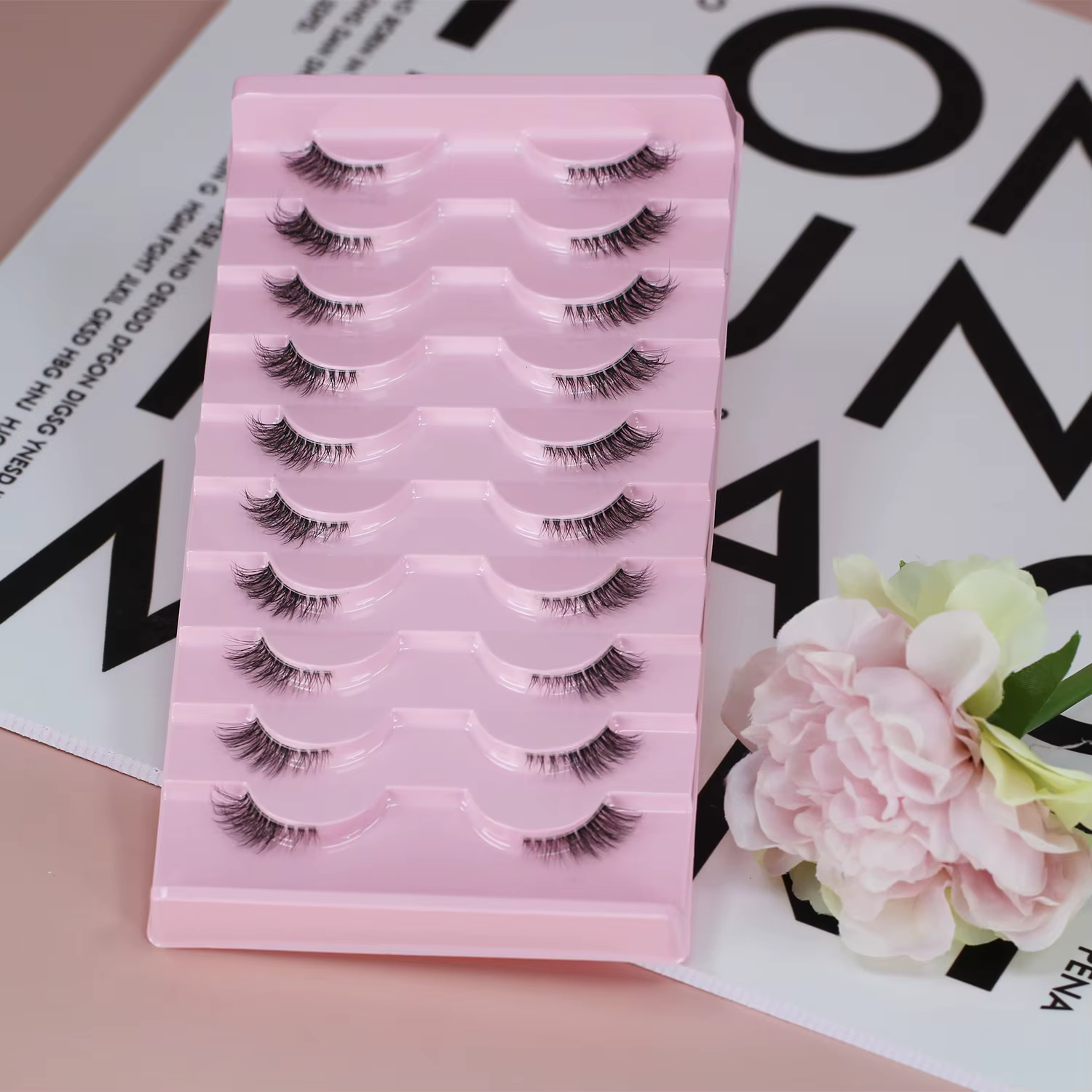 Demi-cils, aspect naturel 10 paires de cils de chat épais 10mm