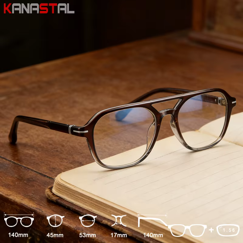 Lunettes de lecture anti-lumière bleue avec verres optiques CR39, montures en acétate pour hommes et femmes, lunettes de vue pour myopie, lunettes d'ordinateur