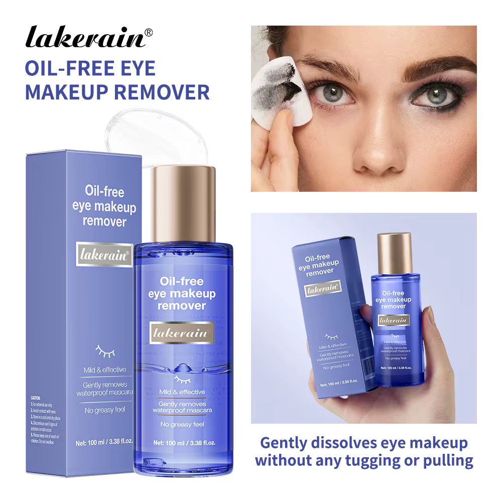 Lakerain démaquillant doux formule imperméable nettoie efficacement Mascara Eyeliner fard à paupières pigmenté et pommade à sourcils