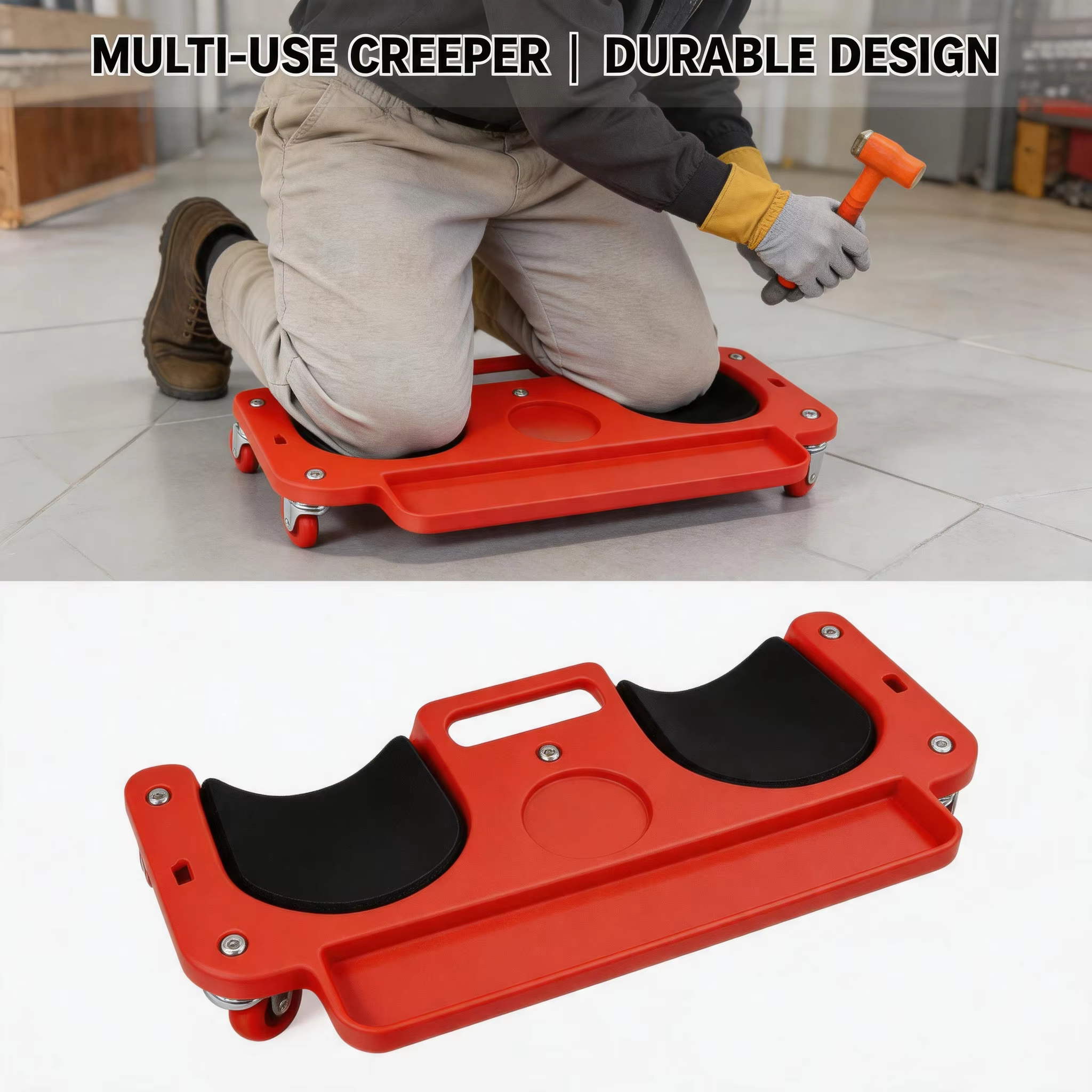 Genouillères roulantes avec roulettes, genouillères à roulettes avec coussinets en mousse, anti-rayures, pour la réparation automobile et les travaux au sol