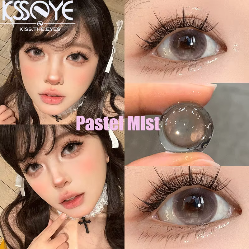 Kisseye 2 pièces nouveau style Contacts coloré degré de myopie lentille confortable et douce beauté des yeux élève expédition rapide annuelle