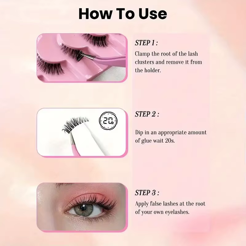 10 paires demi-cils aspect naturel vaporeux moelleux oeil de chat Look