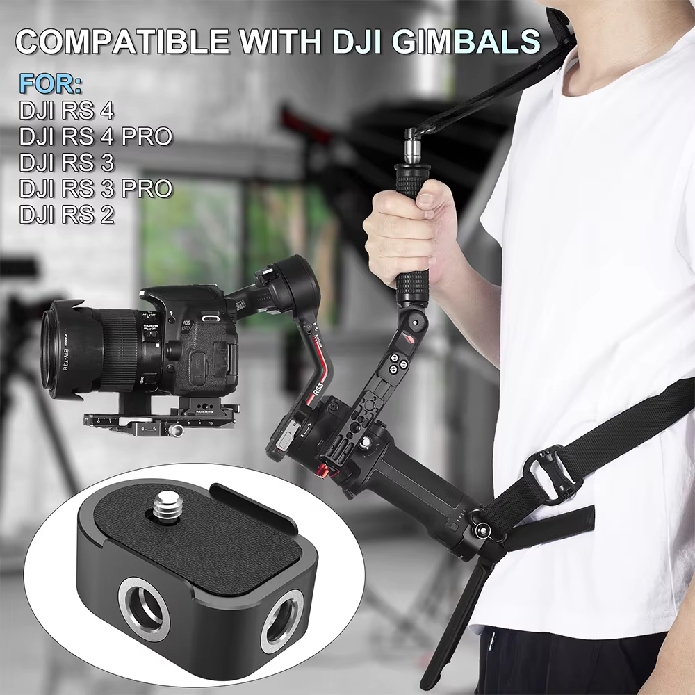 Base de poignée de batterie pour DJI RS 4 RS 3 RS 2, support d'extension de montage sur plaque de base avec prise QD, filetage 1/4 "et 3/8" pour la localisation Arri