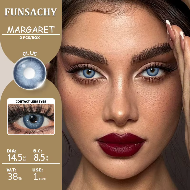 FUNSACHY 1 Paire de Lentilles de Contact Bleues pour les Yeux