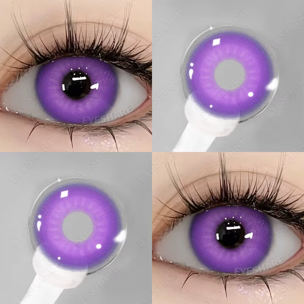 Lentilles violettes pour les yeux