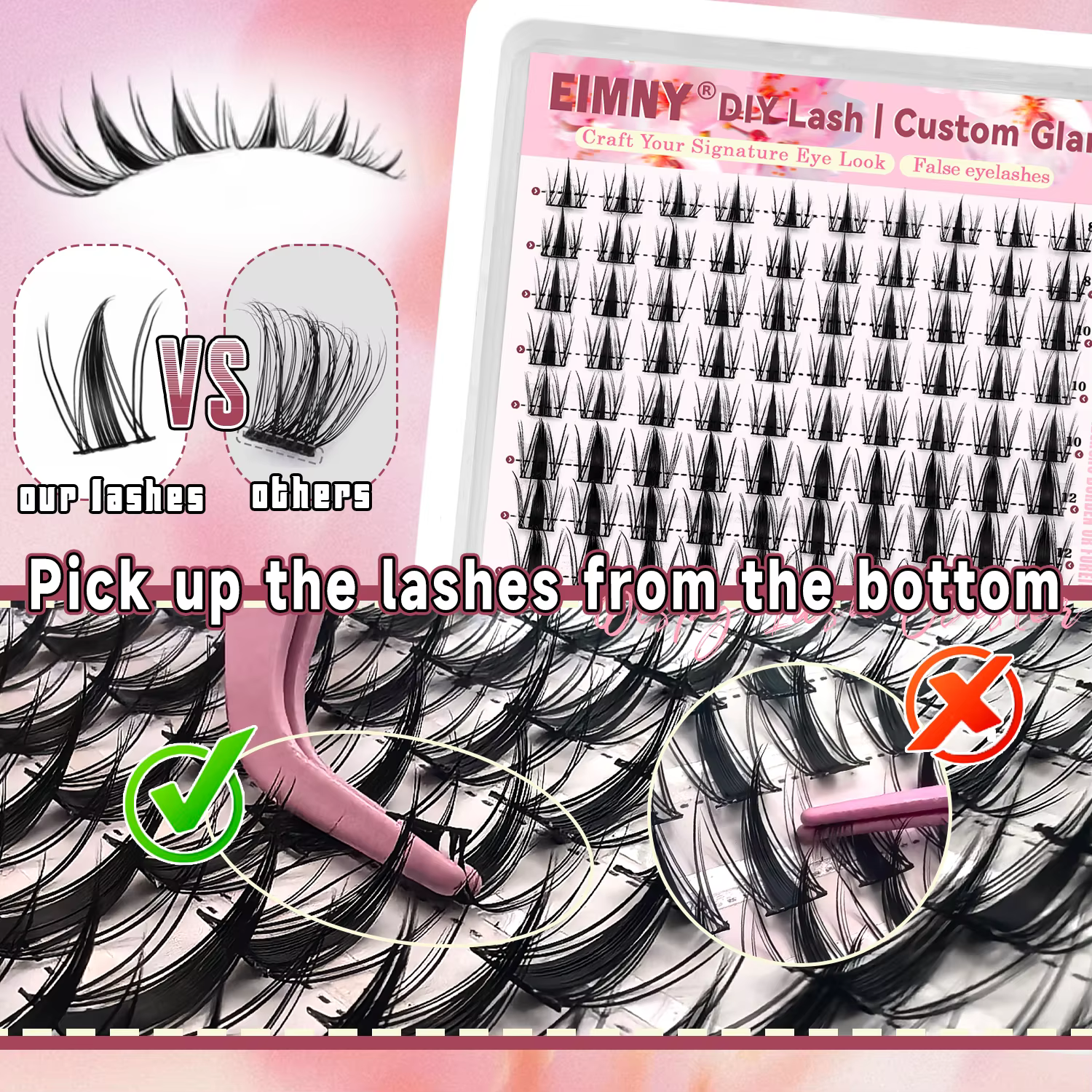 EIMNY 140PCS Little Hare Manga Cluster Lash Set