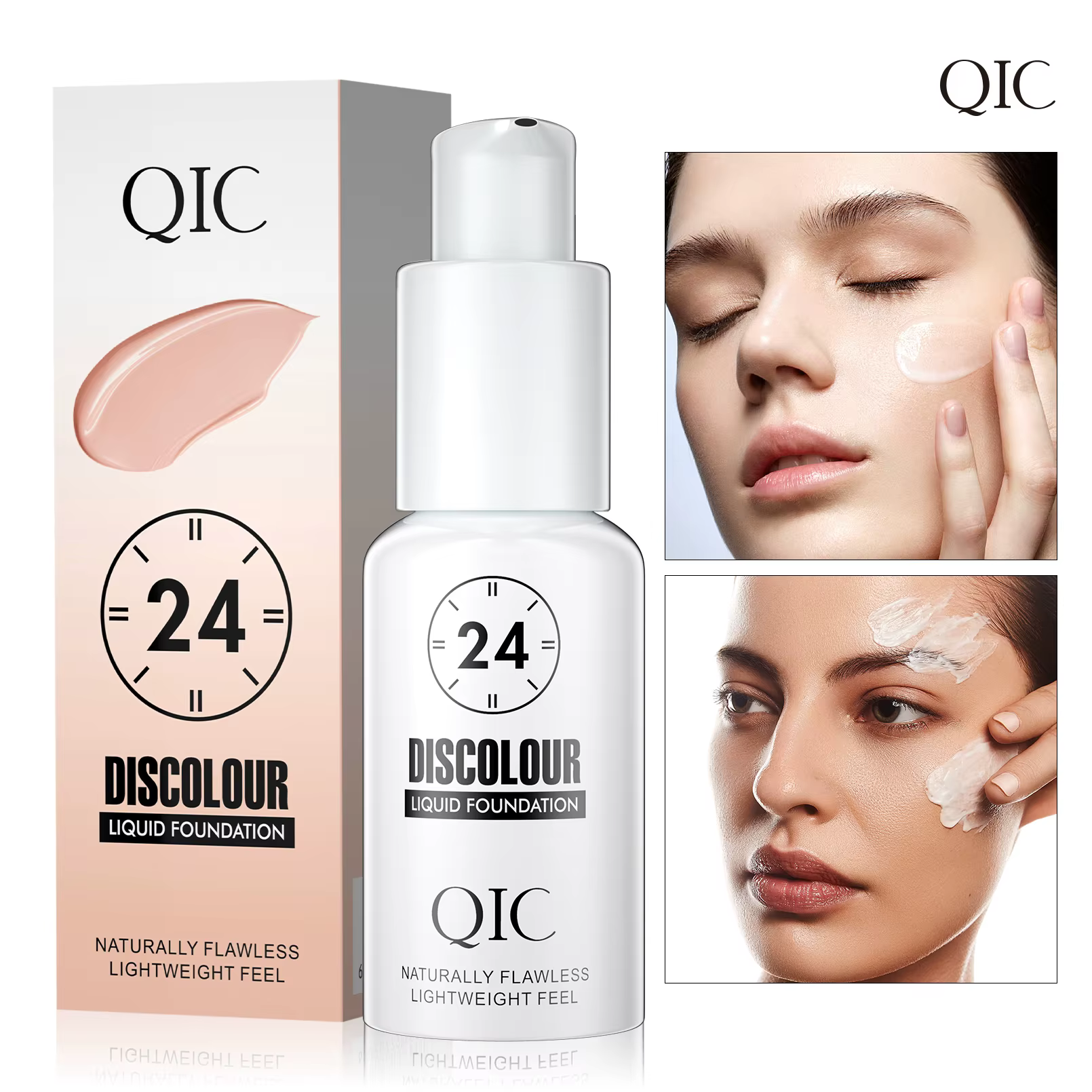 QIC 30ML fond de teint couleur changeante Base de maquillage visage nu couverture complète correcteur mat