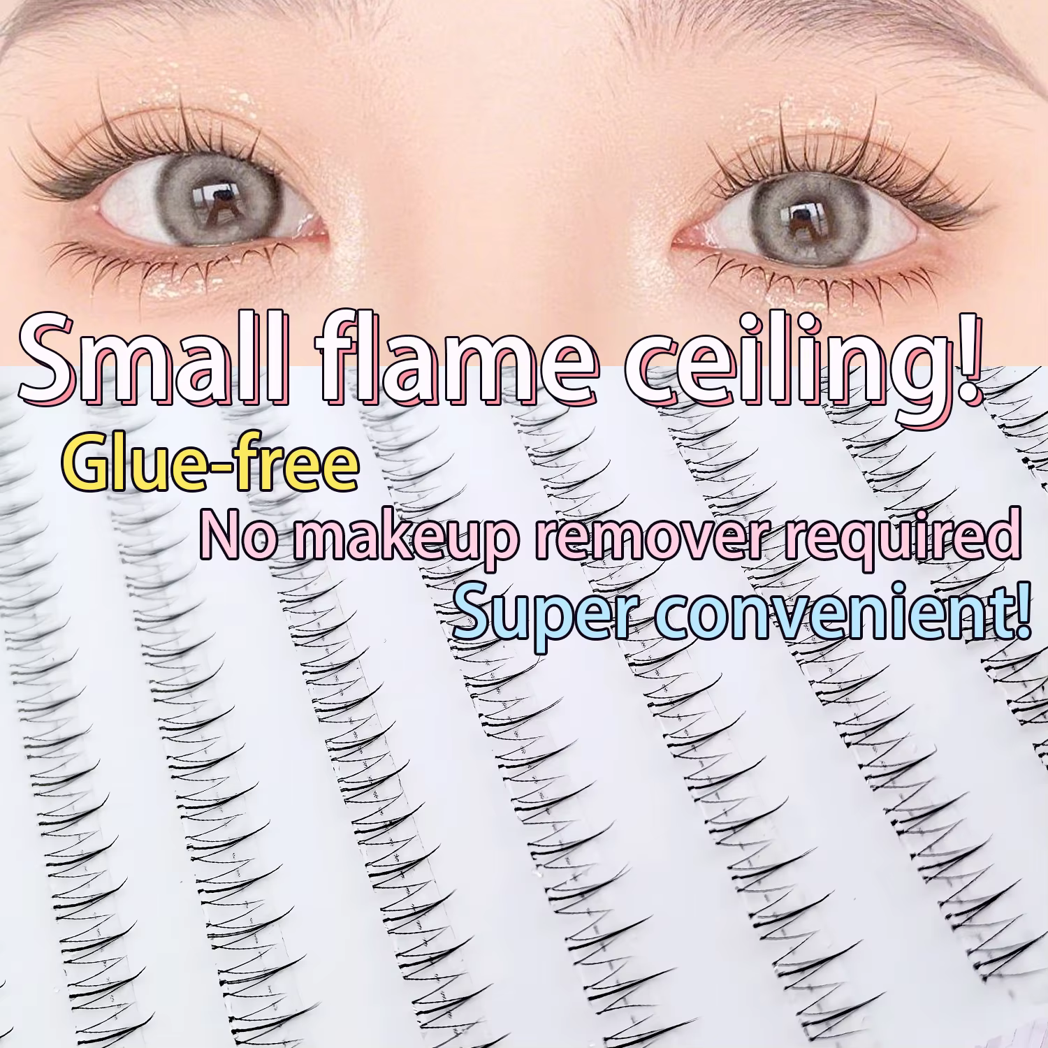 Cils inférieurs à petite flamme d'aspect naturel - Sans colle