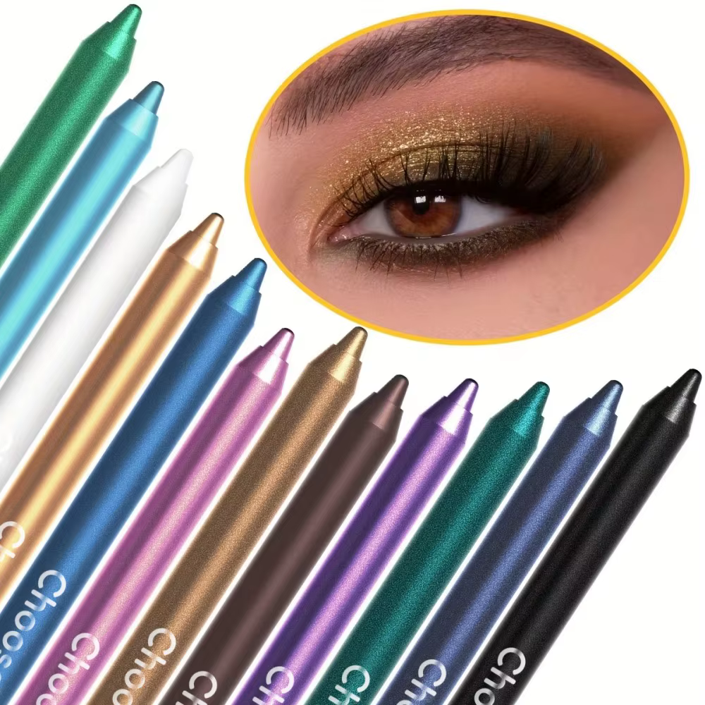 Ensemble de 12 stylos Eyeliner imperméables avec effets scintillants