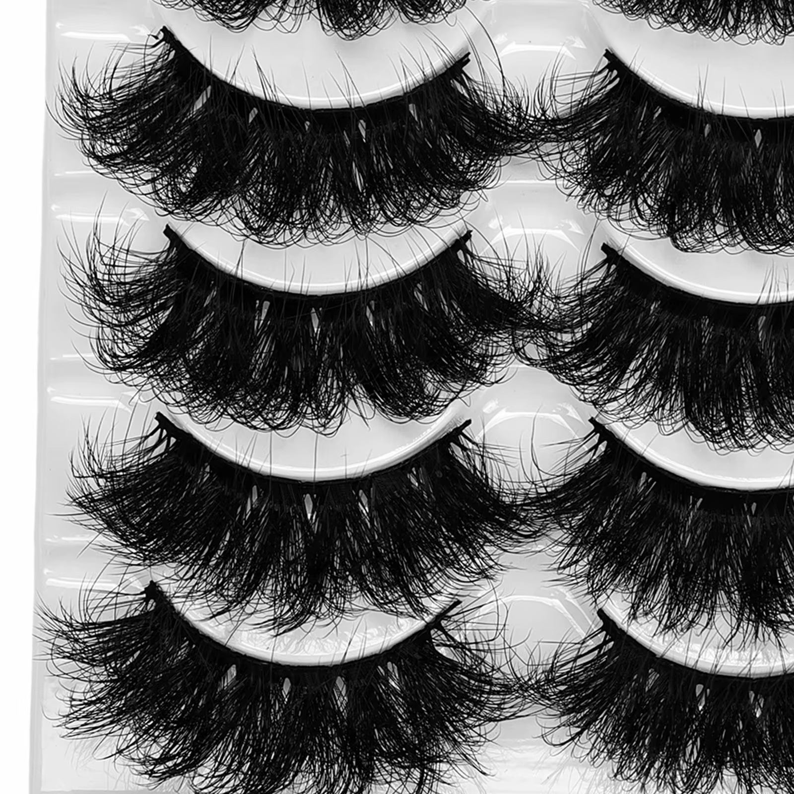 5 paires de faux cils en vison, longue durée, volumineux, effet spectaculaire, épais et longs