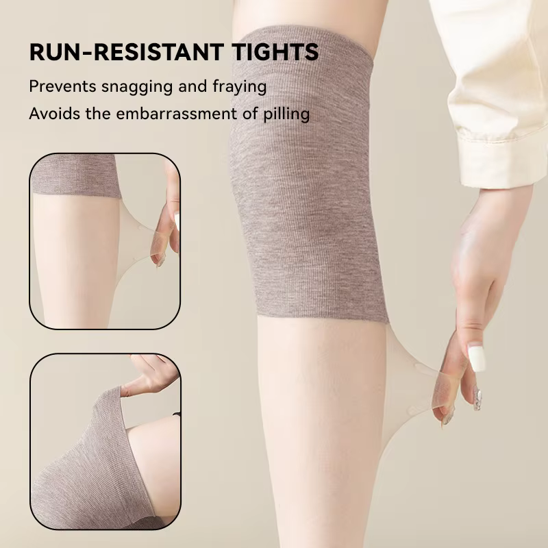 Chaussettes hautes pour femmes, fines et transparentes en nylon, pour l'été, avec bande antidérapante en silicone, anti-accroc, pour réchauffer les genoux