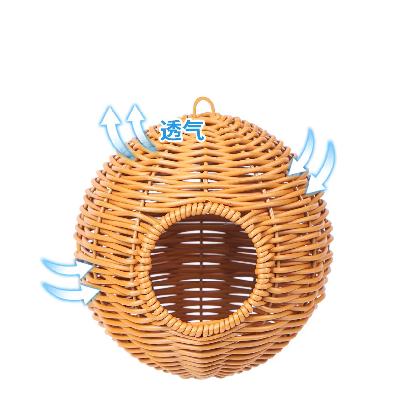 Nid d'oiseau fausse herbe tissée à la main Cage à oiseaux maison perroquet canaire tourtereau perruche calopsitte faux herbe tissée à la main à couver cabane d'oiseau