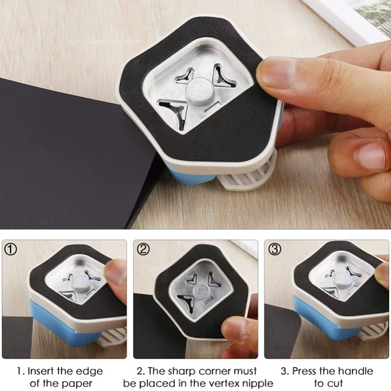 Mini coupe-coin 3 en 1, poinçon rond Durable R4/R7/R10mm, coupe-papier rond pour bricolage, carte de Scrapbooking