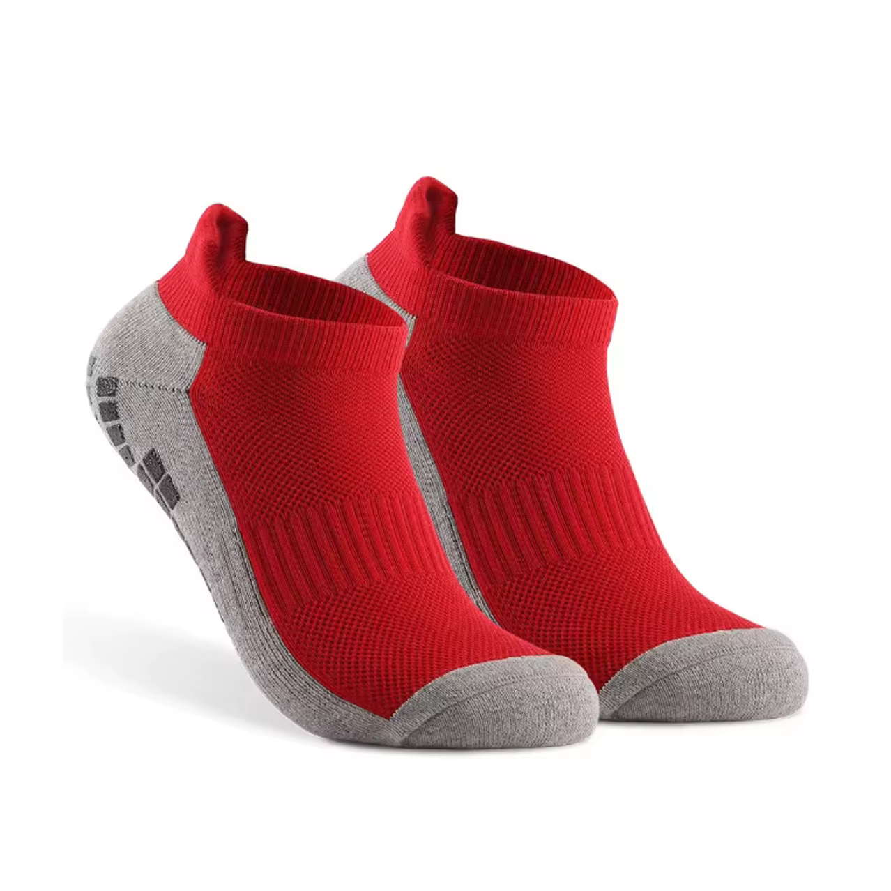 1 Paire de Chaussettes de Football Courtes Neuves, Grises, Antidérapantes, avec Semelle en Coton Invisible, Chaussettes de Sport Respirantes