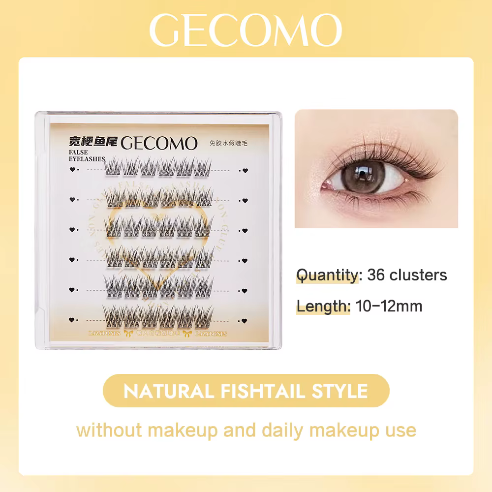 6 rangées de faux cils sans colle à grappe unique