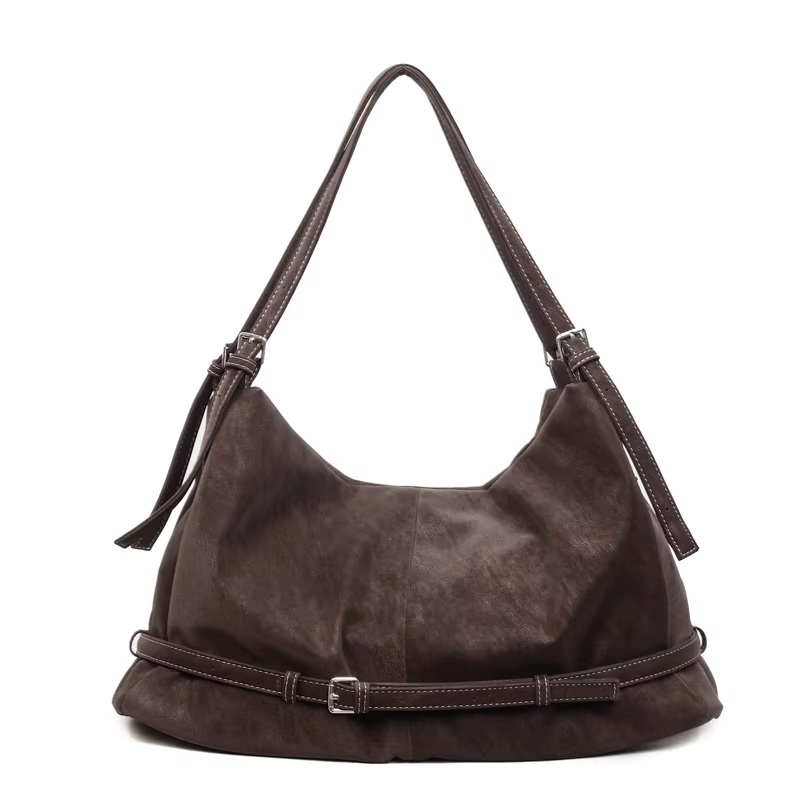 Faux daim femme sacs à bandoulière hiver nouveau dames sac à main grande capacité marque design femmes grands fourre-tout bolsa marron Vintage sacs