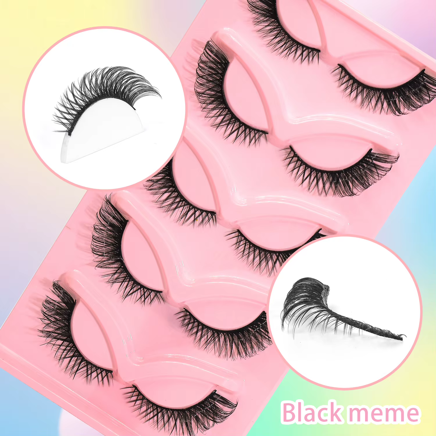 5 paires de faux cils longs naturels style croisé et style renard