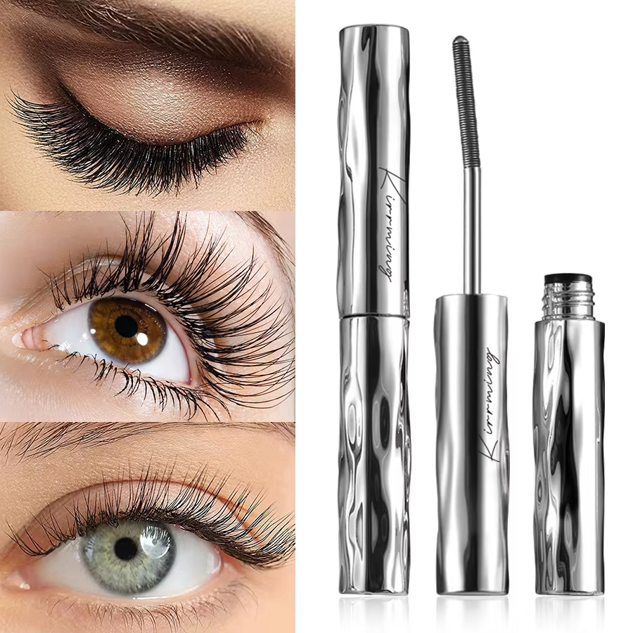Mascara Tube Métallique Imperméable Noir Fibre de Soie Longue Tenue Courbant les Cils Sans Grumeaux Extensions