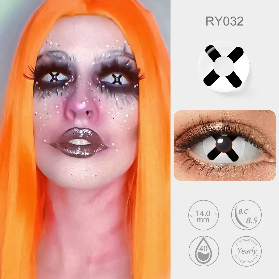 Pseyeche 14MM Sharingan Rinnegan Halloween lentilles de Contact Sclera