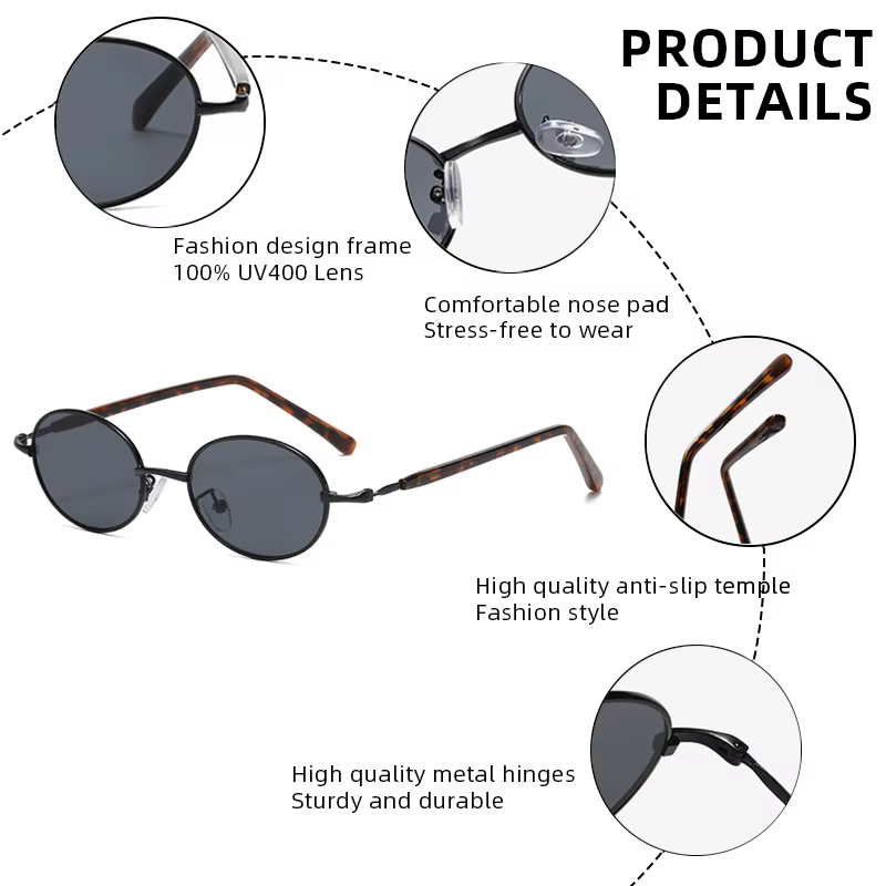 Lunettes de soleil ovales rétro Ultra légères pour hommes et femmes, Vintage Punk, lunettes décoratives quotidiennes, mode Anti-lumière bleue