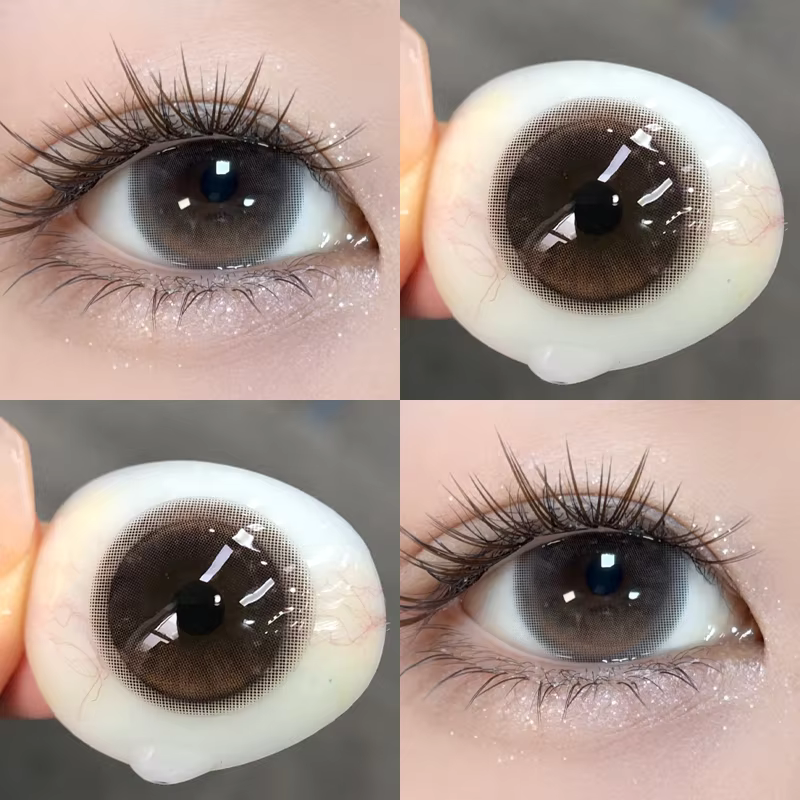 DUOXIU 1 Paire de Lentilles de Contact Colorées Marron Naturelles Coréennes avec Correction