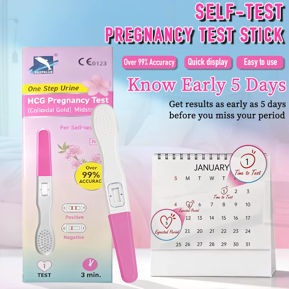 Test de grossesse précoce DEEPBLUE Midstream | Test HCG haute sensibilité 10 mUI/mL | Test de fertilité à domicile rapide et précis pour femmes
